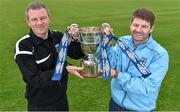 1 May 2014; UCD AFC manager Diarmuid McNally, left, and Avondale United manager John Ryan during the FAI UMBRO Intermediate Cup Final media day. Turners Cross, Cork. Picture credit: Barry Cregg / SPORTSFILE