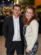 1 May 2014; Darragh D'Arcy and Mairead Lancaster arrive for the UCD Sports Awards 2013/2014. Astra Hall, UCD, Belfield, Dublin. Picture credit: Stephen McCarthy / SPORTSFILE