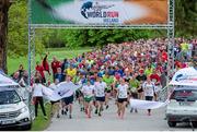 4 May 2014; A general view of the start of the Wings for Life World Run in Killarney National Park. Participants in Killarney joined thousands more in 31 other countries at exactly the same time in the unique running race, all in aid of spinal cord injury research. Killarney, Co. Kerry. Picture credit: Sebastian Marko / SPORTSFILE