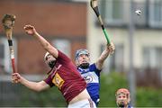 4 May 2014; Stephen Maher, Laois, in action against Davy Gavin, Westmeath. GAA All-Ireland Senior Hurling Championship Qualifier Group - Round 2, Westmeath v Laois, Cusack Park, Mullingar, Co. Westmeath. Picture credit: David Maher / SPORTSFILE