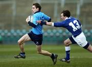 2 March 2006; Michael Twomey, St. Michael's College, is tackled by Jack Buggy, St. Mary's College. Leinster Schools Senior Cup, Semi-Final, St. Mary's College v St. Michael's College, Lansdowne Road, Dublin. Picture credit: Matt Browne / SPORTSFILE