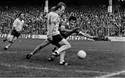 26 September 1976; Dublin's Brian Mullins shoots past Kerry goalkeeper Charlie Neligan to score his side's goal. All-Ireland Football Final, Dublin v Kerry, Croke Park, Dublin. Picture credit: Connolly Collection / SPORTSFILE