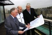 7 March 2006; Vincent Hoey, left, Drogheda United chairman, Paul Doolin, centre, Drogheda United manager, and Edward McCarthy, Sports Facilities International, at the announcement of Drogheda United stadium plans. D Hotel, Drogheda, Co. Louth. Picture credit; David Maher / SPORTSFILE