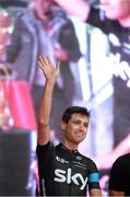 8 May 2014; Philip Deignan, Team Sky, is presented to the crowd during the Giro d'Italia opening cermony. City Hall, Belfast, Co. Antrim. Picture credit: Stephen McCarthy / SPORTSFILE