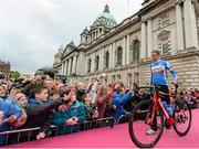 8 May 2014; Daniel Martin, Team Garmin Sharp, during the team presentation at the Giro d'Italia opening cermony. City Hall, Belfast, Co. Antrim. Picture credit: Stephen McCarthy / SPORTSFILE