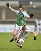 10 May 2014; Louise Ward, Galway, in action against Laura Brennan, Westmeath. TESCO Ladies National Football League Division 2 Final, Galway v Westmeath, Parnell Park, Dublin. Picture credit: Barry Cregg / SPORTSFILE