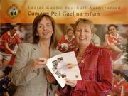 6 March 2006; A new Strategic Plan to cater for the phenomenal growth in Ladies’ Football has been launched by the Ladies Gaelic Football Association. With numbers playing the game expected to rise to almost 150,000 within three years, the Association has undertaken a major review of its structures and prepared a plan for the future Our picture shows Geraldine Giles, President of the Ladies Gaelic Football Association and the Associations Chief Executive Helen O'Rourke, left, at the launch of the Ladies Football Association's Strategic Plan. Park Hotel, Mullingar, Co. Westmeath. Picture credit: Ray McManus / SPORTSFILE