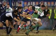 10 March 2006; Conor Hartigan, Ireland, goes past the Scotland defence to score his try. AIB Club International 2005-2006, Ireland v Scotland, Donnybrook, Dublin. Picture credit: Matt Browne / SPORTSFILE