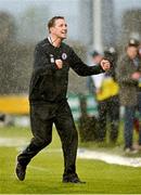10 Mayl 2014; Sligo Rovers Manager Ian Baraclough gestures to the Sligo fans after the game. Setanta Sports Cup Final, Sligo Rovers v Dundalk, Tallaght Stadium, Tallaght, Co. Dublin. Picture credit: Ray Lohan / SPORTSFILE