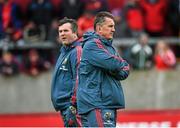 10 May 2014; Munster head coach Rob Penney, right, with forward's coach Anthony Foley ahead of the game. Celtic League 2013/14, Round 22, Munster v Ulster, Thomond Park, Limerick. Picture credit: Diarmuid Greene / SPORTSFILE