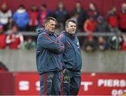10 May 2014; Munster head coach Rob Penney, left, with forward's coach Anthony Foley ahead of the game. Celtic League 2013/14, Round 22, Munster v Ulster, Thomond Park, Limerick. Picture credit: Diarmuid Greene / SPORTSFILE
