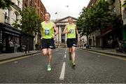 14 May 2014; The 2014 SSE Airtricity Dublin Marathon and Race Series was officially launched today by athlete's Maria McCambridge and Sean Hehir, where organisers announced a new three year partnership with SSE Airtricity, a new route for 2014, and the return of an invited Elite Field. Details of the new route and entry can be found on www.dublinmarathon.ie or Facebook/dublinmarathon. City Hall, Dublin. Picture credit: David Maher / SPORTSFILE