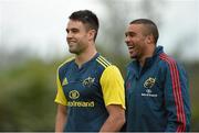 14 May 2014; Munster's Conor Murray, left, and Simon Zebo during squad training ahead of their side's Celtic League 2013/14 Play-off match against Glasgow Warriors on Friday. Munster Rugby Squad Training, Cork Institute of Technology, Bishopstown, Cork. Picture credit: Diarmuid Greene / SPORTSFILE