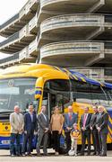 16 May 2014; Roscommon GAA today unveiled their new official team coach which will be used for team travel for all codes in the County. There are six travel partners generously sponsoring the initiative – BNP Paribas Real Estate, Ballymore Group, Dermot Hughes Toyota, Westward Scania Ireland, Seamus Carthy - REA Auctioneers and O’Neills Sports. Pictured at the launch are, from left to right, Mick Fahey, Roscommon County Board Chairman, Thomas Carthy, BNP Paribas Real Estate, Peter Scott, Campion Insurance, Kelly Hopkins, Dermot Hughes Toyota, Patrick Carton, Westward Scania Ireland, Seamus Carthy Jnr, Seamus Carthy, REA Auctioneers, Andrew Kidd, Campion Insurance and Cormac Farrell, O'Neills Sports. Croke Park, Dublin. Picture credit: Ramsey Cardy / SPORTSFILE