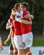 16 May 2014; Chrity Fagan, right, St Patrick's Athletic, celebrates after scoring his side's first goal, with team-mate Conan Byrne. Airtricity League Premier Division, UCD v St Patrick's Athletic, The UCD Bowl, Belfield, Dublin. Picture credit: David Maher / SPORTSFILE