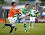 17 May 2014; Simon Madden, Shamrock Rovers, in action against Sean Brennan, Athlone Town. SSE Airtricity League Premier Division, Shamrock Rovers v Athlone Town, Tallaght Stadium, Tallaght, Co. Dublin. Picture credit: Pat Murphy / SPORTSFILE