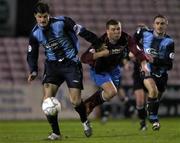 24 March 2006; Stuart Malcolm, Dublin City, in action against Shane Barrett, Drogheda United. eircom League, Premier Division, Dublin City v Drogheda United, Dalymount Park, Dublin. Picture credit: Brian Lawless / SPORTSFILE