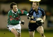 25 March 2006; Coman Goggins, Dublin, is tackled by Alan Dillon, Mayo. Allianz National Football League, Division 1A, Round 6, Dublin v Mayo, Parnell Park, Dublin. Picture credit: Matt Browne / SPORTSFILE