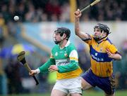 26 March 2006; Brendan Murphy, Offaly, in action against Sean McMahon, Clare. Allianz National Hurling League, Division 1A, Round 4, Clare v Offaly, Cusack Park, Ennis, Co. Clare. Picture credit: Kieran Clancy / SPORTSFILE