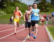 17 May 2014; Harry Purcell, Castleknock College, on his way to winning the Senior Boy's 800m event at the Aviva Leinster Schools Track and Field Championships. Morton Stadium, Santry, Dublin. Picture credit: Pat Murphy / SPORTSFILE