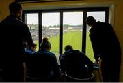 18 May 2014; Members of the Wicklow team watch the first match between St. Patrick's of Wicklow and Na Fianna of Dublin in the Leinster League Division 3 Hurling Final. Leinster GAA Football Senior Championship Round 1, Wicklow v Laois, County Grounds, Aughrim, Co. Wicklow. Picture credit: Matt Browne / SPORTSFILE