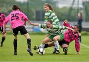 18 May 2014; Aisling Egan, Castlebar Celtic, in action against Rianna Jarrett, Wexford Youths Women's AFC. Bus Éireann Women’s National League Cup Final, Wexford Youths Women's AFC v Castlebar Celtic, Ferrycarrig Park, Wexford. Picture credit: David Maher / SPORTSFILE