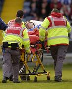 9 April 2006; Chris Conway, Laois, is stretchered off during the match. Allianz National Football League, Division 1B, Round 7, Laois v Kildare, O'Moore Park, Portlaoise, Co. Laois. Picture credit: Brian Lawless / SPORTSFILE