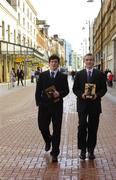 10 April 2006; Tony Carmody, right, Clare hurler and Michael Meehan, Galway footballer, who were presented with the Vodafone Player of the Month awards for the month of March. Westbury Hotel, Dublin. Picture credit: Damien Eagers / SPORTSFILE