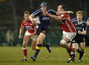 14 April 2006; Jamie Heaslip, Leinster, is tackled by Chris Wyatt, Llanelli Scarlets. Celtic League 2005-2006, Group A, Leinster v Llanelli Scarlets, Lansdowne Road, Dublin. Picture credit: Matt Browne / SPORTSFILE