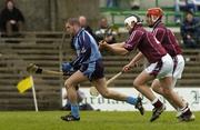 16 April 2006; Stephen McDonnell, Dublin, in action against Conor Jordan, and Paul Greville, left, Westmeath. Allianz National Hurling League, Division 2 Semi-Final, Dublin v Westmeath, Pairc Tailteann, Navan, Co. Meath. Picture credit: Pat Murphy / SPORTSFILE