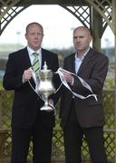 18 April 2006; Cork City assistant manager, Dave Hill, left and Drogheda Utd manager Paul Doolin, at a photocall ahead of the Setanta Sports Cup Final between Cork City and Drogheda United to be played on Saturday, April 22nd. Great Southern Hotel, Dublin Airport, Dublin. Picture credit: Damien Eagers / SPORTSFILE