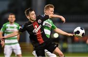 23 May 2014; Simon Madden, Shamrock Rovers, in action against Karl Moore, Bohemians. Airtricity League Premier Division, Shamrock Rovers v Bohemians, Tallaght Stadium, Tallaght, Co. Dublin. Picture credit: David Maher / SPORTSFILE