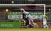 23 May 2014; Shamrock Rovers goalkeeper Barry Murphy watches the ball go over the bar from a throw in from  Bohemians Anto Murphy. Airtricity League Premier Division, Shamrock Rovers v Bohemians, Tallaght Stadium, Tallaght, Co. Dublin. Picture credit: David Maher / SPORTSFILE