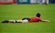 24 May 2014; A dejected Ryan Johnston, Down, after the final whistle. Ulster GAA Football Senior Championship, Preliminary Round Replay, Down v Tyrone, Pairc Esler, Newry, Co. Down. Picture credit: Oliver McVeigh / SPORTSFILE