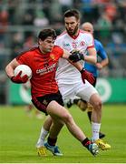 24 May 2014; Niall Madine, Down, in action against Ciaran McGinley, Tyrone. Ulster GAA Football Senior Championship, Preliminary Round Replay, Down v Tyrone, Pairc Esler, Newry, Co. Down. Picture credit: Oliver McVeigh / SPORTSFILE