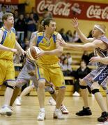 17 April 2006; Karl Donnelly, St Vincent's, in action against Michael Coghlan, Longford Falcons. Men's Division 1 Final, St Vincent's v Longford Falcons, National Basketball Arena, Tallaght, Dublin. Picture credit: Brendan Moran / SPORTSFILE