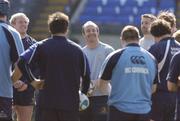 21 April 2006; Denis Hickie with team-mates Eric Miller, left, and Emmet Byrne during the captain's run. Leinster captain's run, Lansdowne Road, Dublin. Picture credit: Matt Browne / SPORTSFILE