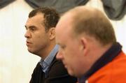 22 April 2006; Leinster coach Michael Cheika and Munster coach Declan Kidney at a press conference ahead of the Heineken Cup Semi-Final game between Leinster and Munster. Lansdowne Road, Dublin. Picture credit: Matt Browne / SPORTSFILE