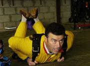 22 April 2006; Former Galway hurler Joe Connolly practises before a tandem parachute jump in support of the Alan Kerins African Projects, Irish Parachute Club, Clonbullogue, Co. Offaly. Picture credit: Damien Eagers / SPORTSFILE