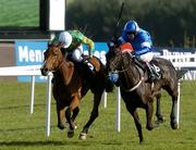 28 April 2006; Shuil Aris, with Aidan Fitzgerald up, on their way to winning the Bewleys Hotels & EBF Novice Hurdle Fillies Bumper ahead of Female, with Paddy Roche, left. Punchestown Racecourse, Co. Kildare. Picture credit: Pat Murphy / SPORTSFILE