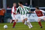 28 April 2006; Neale Fenn, Cork City, in action against, Stephen Quigley, St. Patrick 's Athletic. eircom League, Premier Division, St. Patrick's Athletic v Cork City, Richmond Park, Dublin. Picture credit: David Maher / SPORTSFILE