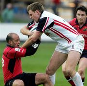 28 April 2006; Mike Mullins, Munster, in action against Nikki Walker, Border Reivers. Celtic League, Border Reivers v Munster, Netherdale, Scotland. Picture credit: Gordon Fraser / SPORTSFILE