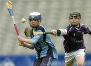 2 May 2006; Dara O Gallchobhair, Scoil Lorcan Naofa, in action against Adam Carroll, St. Laurence's BNS. Allianz Cumann na mBunscoil Finals, Corn Oideachais, St. Laurence's BNS, Kilmaccud, Dublin v Scoil Lorcain Naofa, Croke Park, Dublin. Picture credit: Pat Murphy / SPORTSFILE