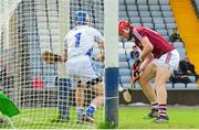 1 June 2014; Jonathan Glynn, Galway, shoots to score his side's first goal past Laois goalkeeper Eoin Reilly. Leinster GAA Hurling Senior Championship, Quarter-Final, Galway v Laois, O'Moore Park, Portlaoise, Co. Laois. Picture credit: Tomás Greally / SPORTSFILE