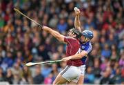 1 June 2014; Willie Hyland, Laois, in action against David Collins, Galway. Leinster GAA Hurling Senior Championship, Quarter-Final, Galway v Laois, O'Moore Park, Portlaoise, Co. Laois. Picture credit: Matt Browne / SPORTSFILE