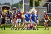 1 June 2014; Galway and Laois players tussle before the end of the game. Leinster GAA Hurling Senior Championship, Quarter-Final, Galway v Laois, O'Moore Park, Portlaoise, Co. Laois. Picture credit: Matt Browne / SPORTSFILE