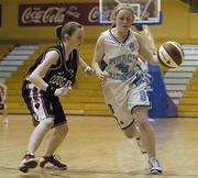 9 May 2006; Meabh Bolger, Mercy Convent Waterford, in action against Cait Lynch, Presentation Castleisland. All-Ireland Second Year A Girls Finals, Mercy Convent Waterford v Presentation Castleisland, National Basketball Arena, Tallaght, Dublin. Picture credit: Brian Lawless / SPORTSFILE