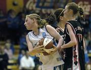 9 May 2006; Meabh Bolger, Mercy Convent Waterford, in action against Philomena O'Connor, Presentation Castleisland. All-Ireland Second Year A Girls Finals, Mercy Convent Waterford v Presentation Castleisland, National Basketball Arena, Tallaght, Dublin. Picture credit: Brian Lawless / SPORTSFILE