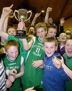 9 May 2006; St. Malachys, Belfast, captain Ciaran O'Boyle lifts the cup after the game. All-Ireland Second Year A Boys Final, St. Malachys, Belfast v Mercy Mounthawk, Tralee, National Basketball Arena, Tallaght, Dublin. Picture credit: Brian Lawless / SPORTSFILE