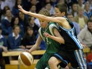 9 May 2006; Ciaran O'Boyle, St. Malachys, Belfast, in action against  Eoin Quigley, Mercy Mounthawk, Tralee. All-Ireland Second Year A Boys Final, St. Malachys, Belfast v Mercy Mounthawk, Tralee, National Basketball Arena, Tallaght, Dublin. Picture credit: Brian Lawless / SPORTSFILE